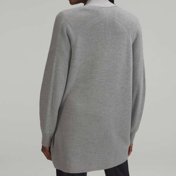 NEW!!!Merino Wool Blend Rib Long Wrap Sweater